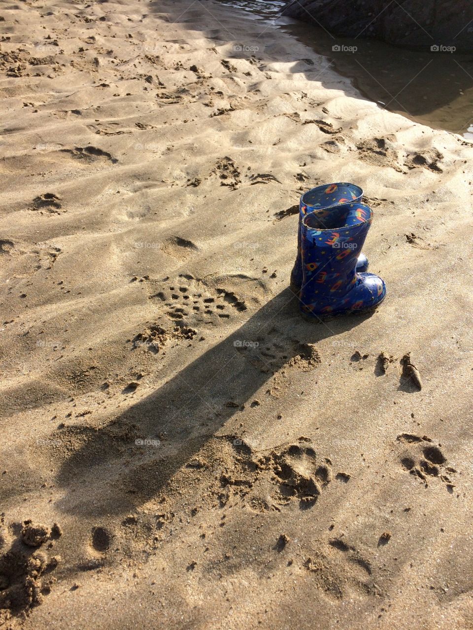 His boots, our foot prints, my boy