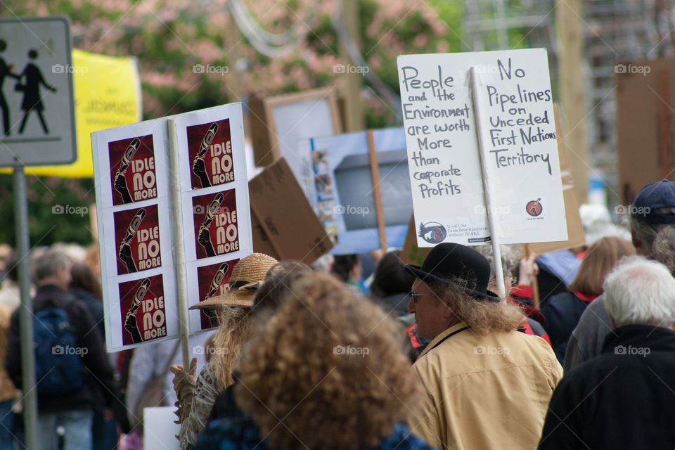 Protesters marching for their beliefs. 