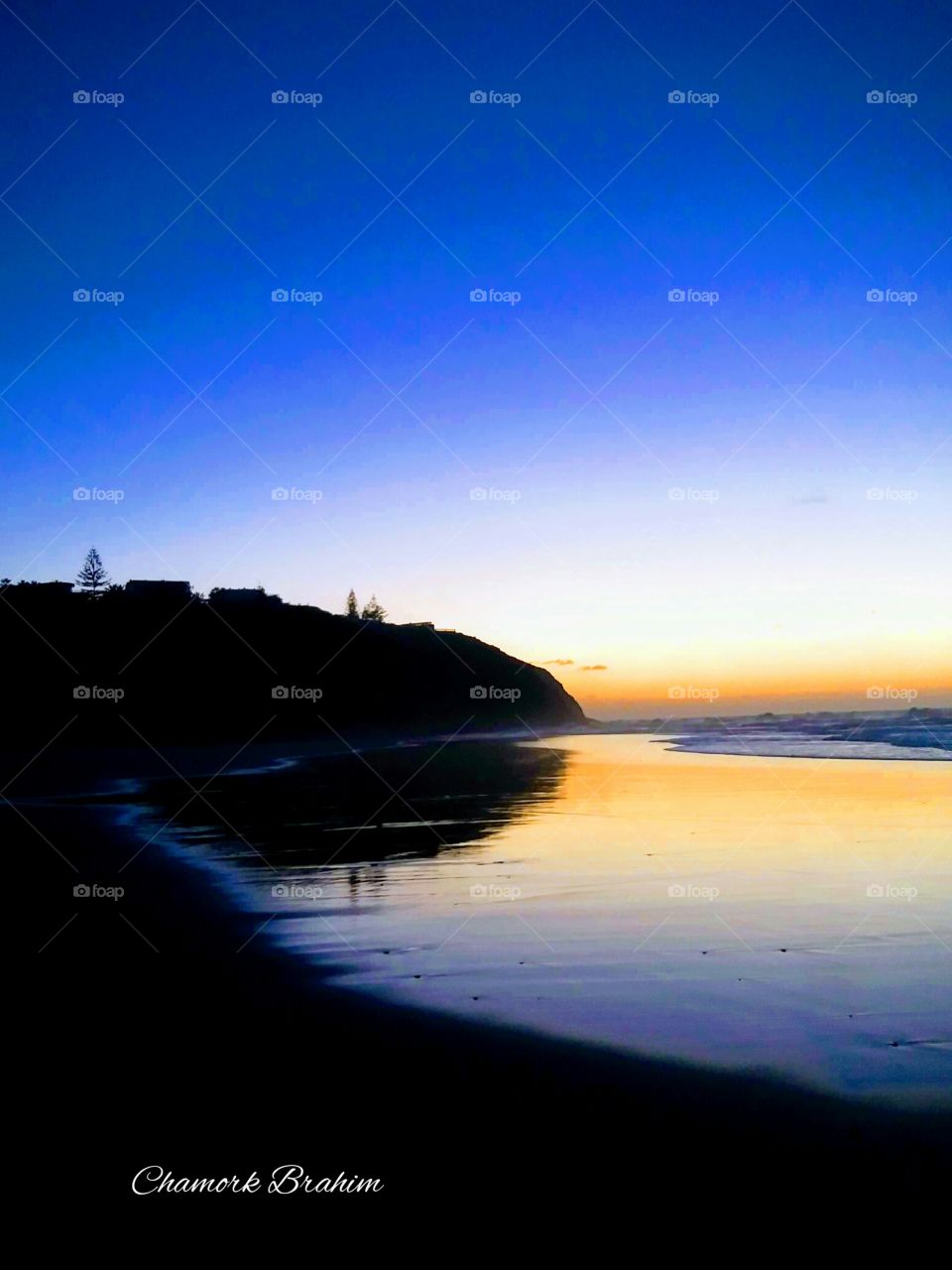After sunset ,a beautiful view on the beach of Mirlft in the region of Ifni,Morocco