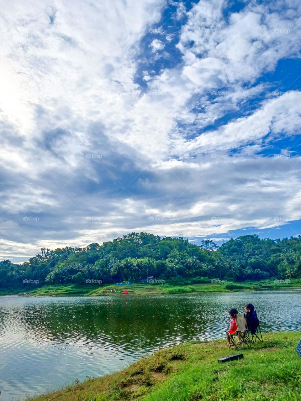 in spring vacation at the lake