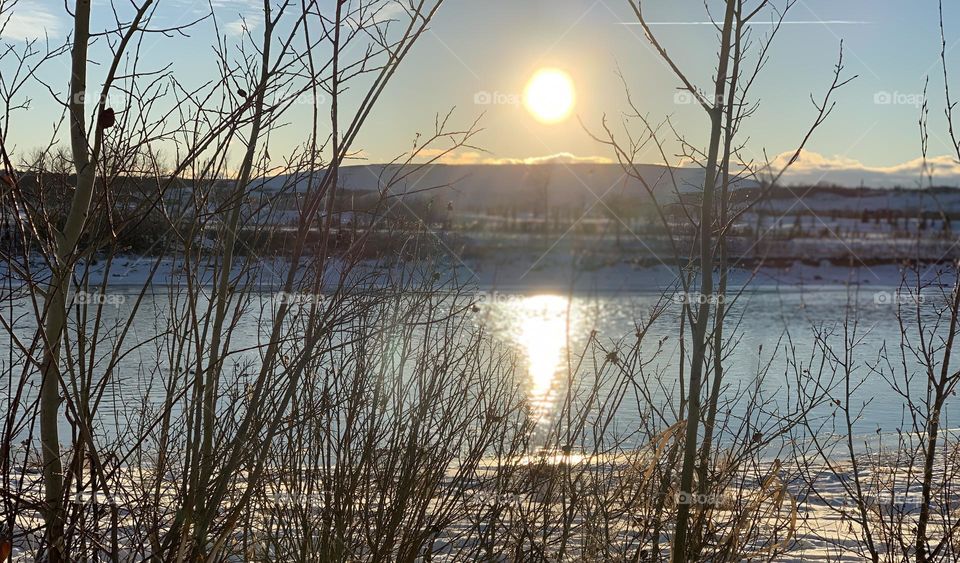 SUN OVER THE RIVER IN CALGARY