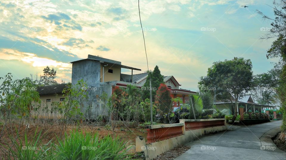 Corner of the road in the village