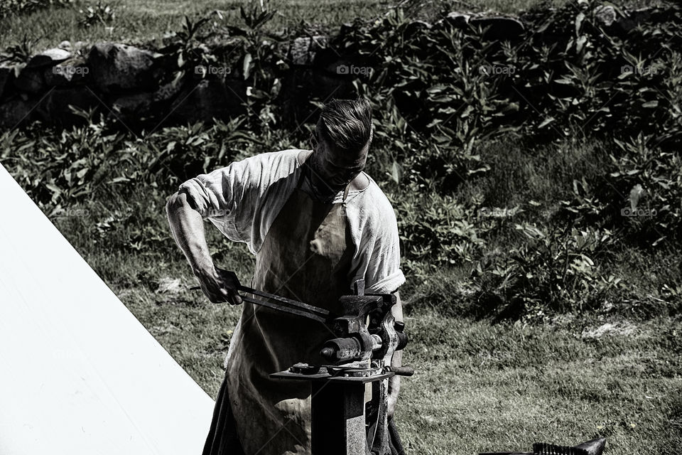 I'm working. blacksmith on hovdala