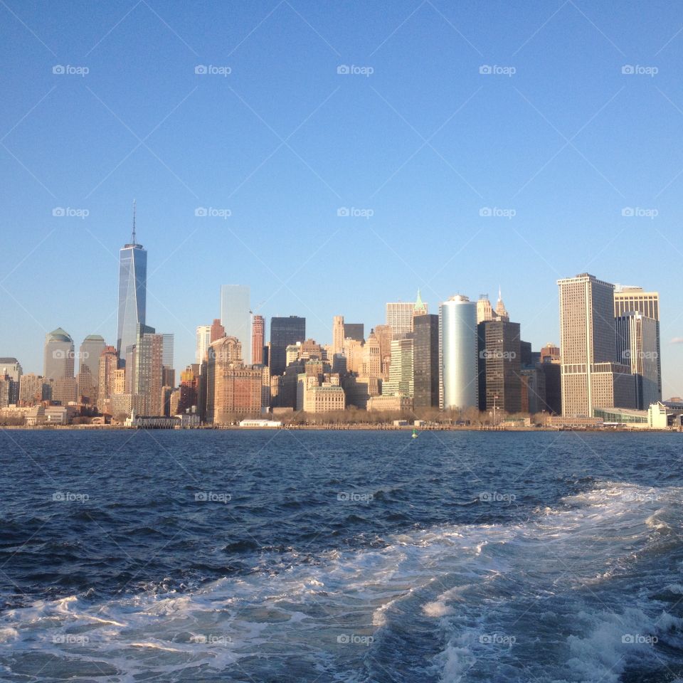 new york skyline with tall sky scrapers