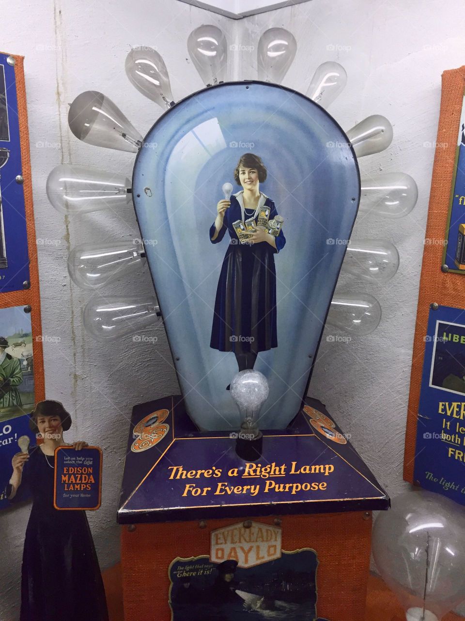 Vintage light bulb display. 