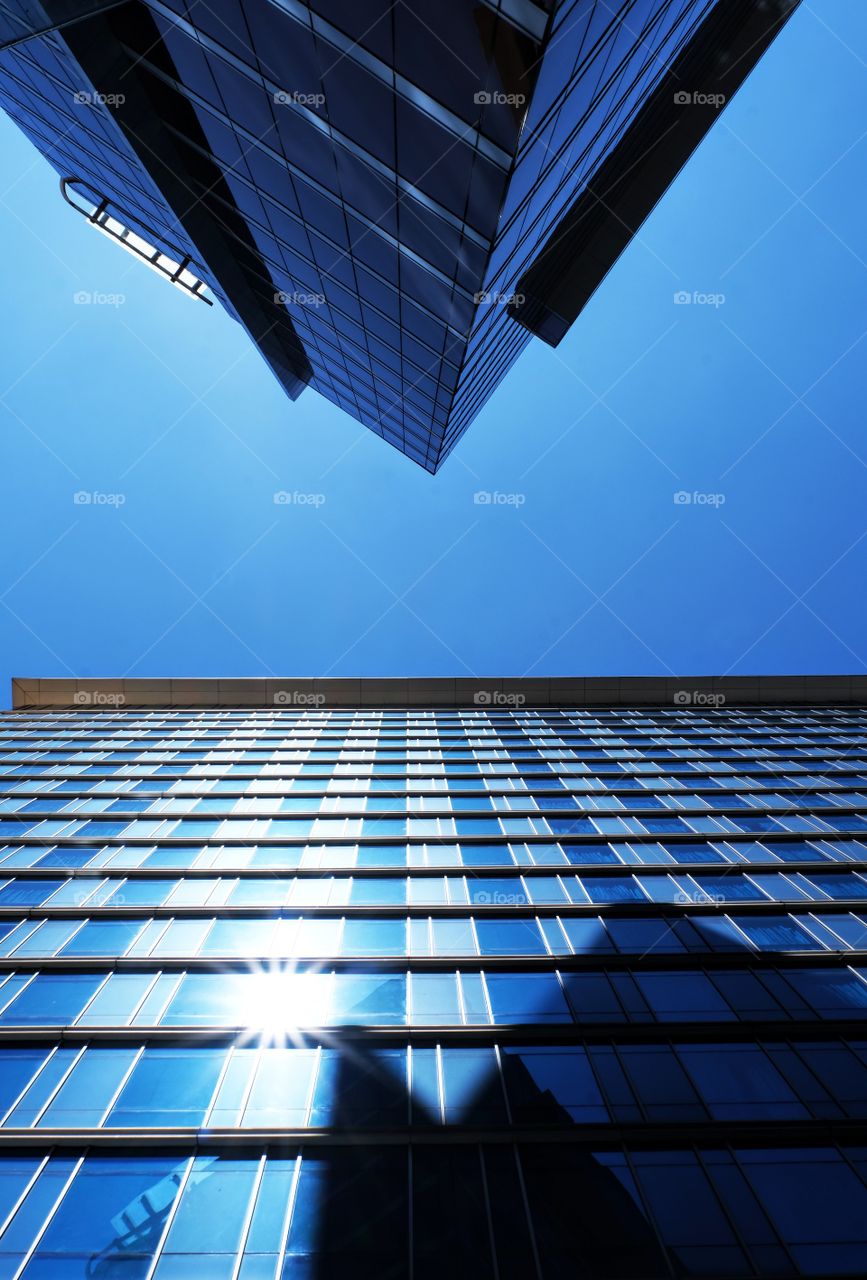 Skyscrapers, Shadow and Blue Sky