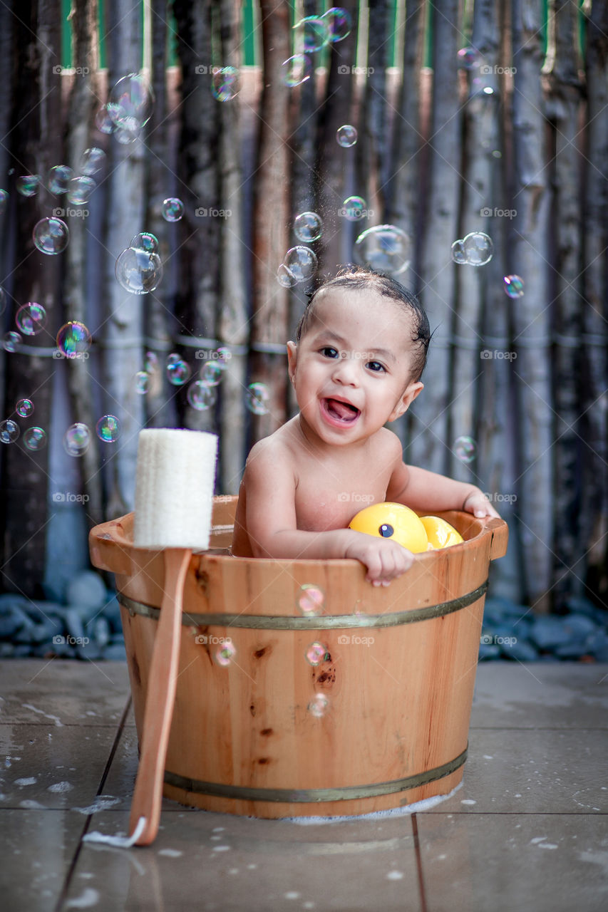 Baby bath in bath tub