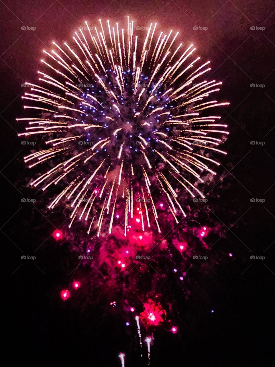 fourth of July fireworks viewed from the Marina Green in San Francisco 2023 on the  San Francisco Bay