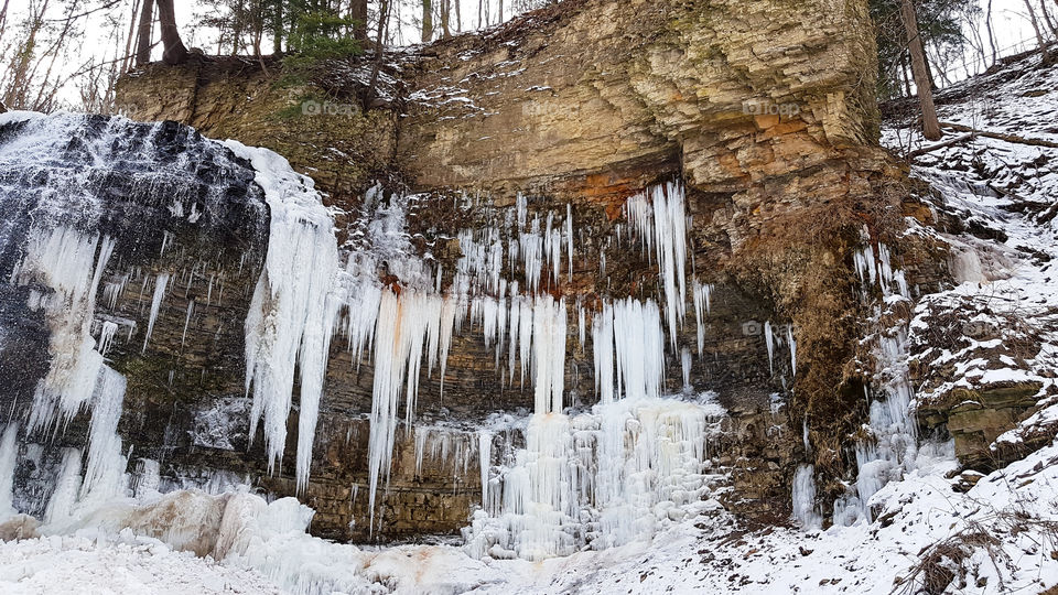 Frozen waterfall