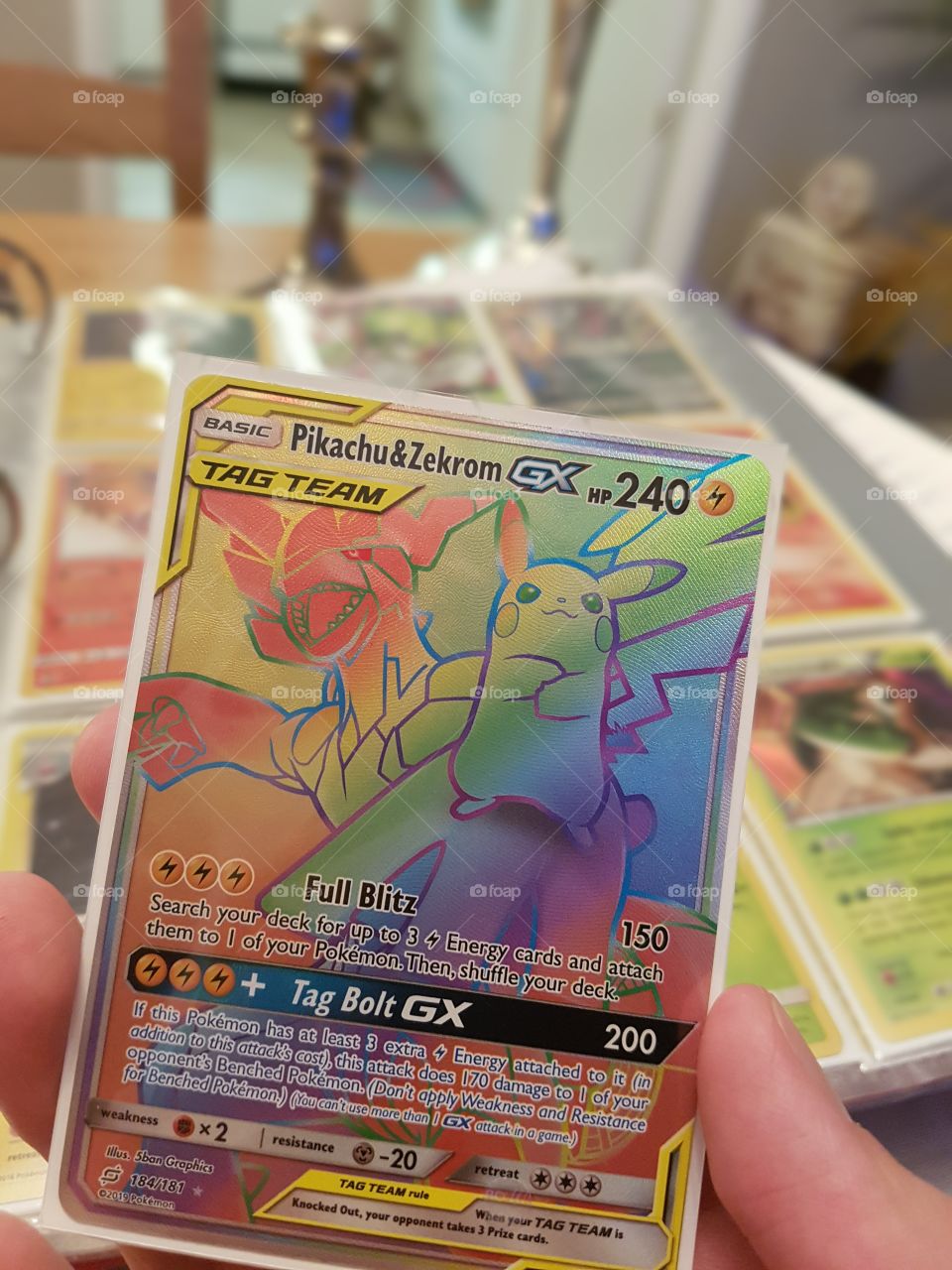 Pokemon Rainbow Art Card (Pikachu and Zekrom GX)