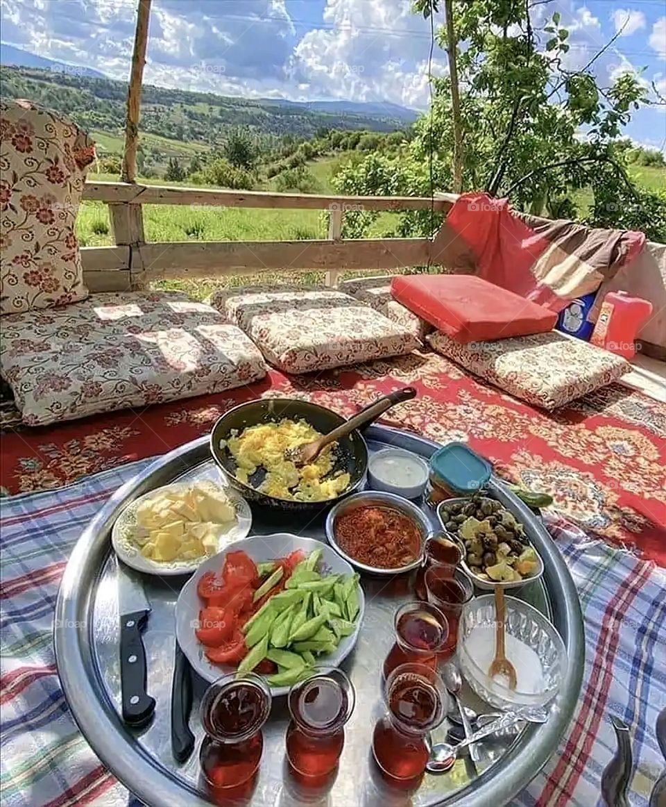 Glory be to God, the magnificent and picturesque view and the natural green trees are a view that is nothing more wonderful than it