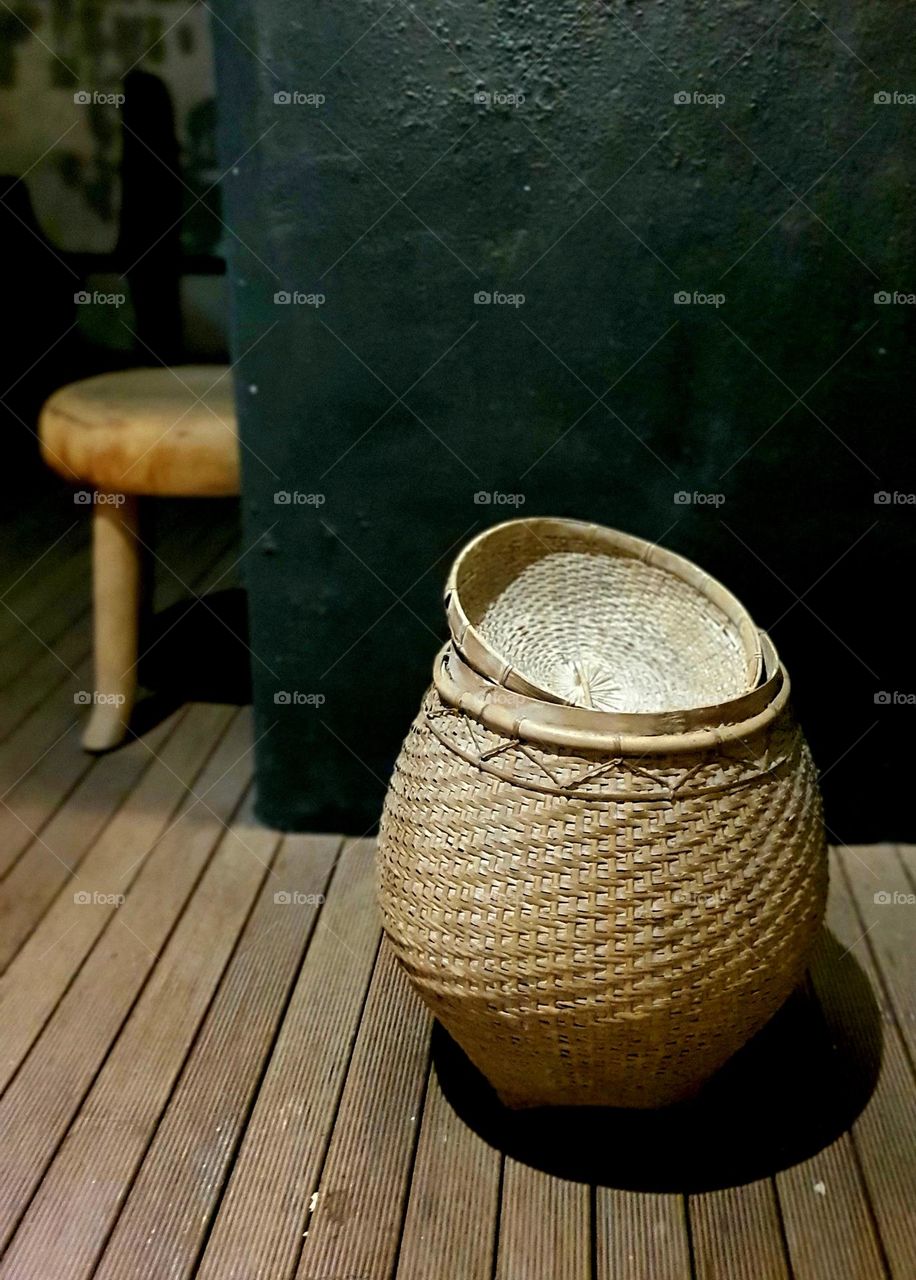 Bamboo + Rattan Basket