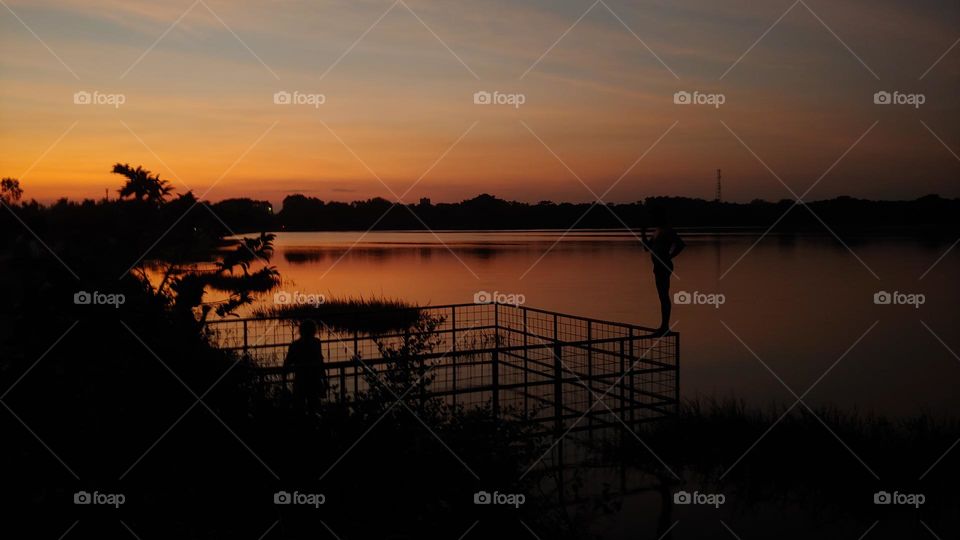 sunset in the lake