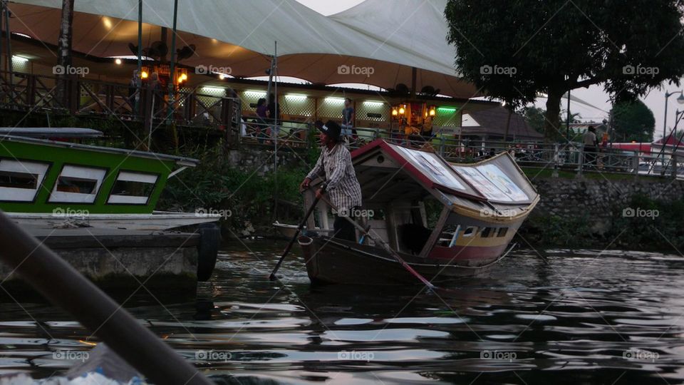 A boatman with his boat