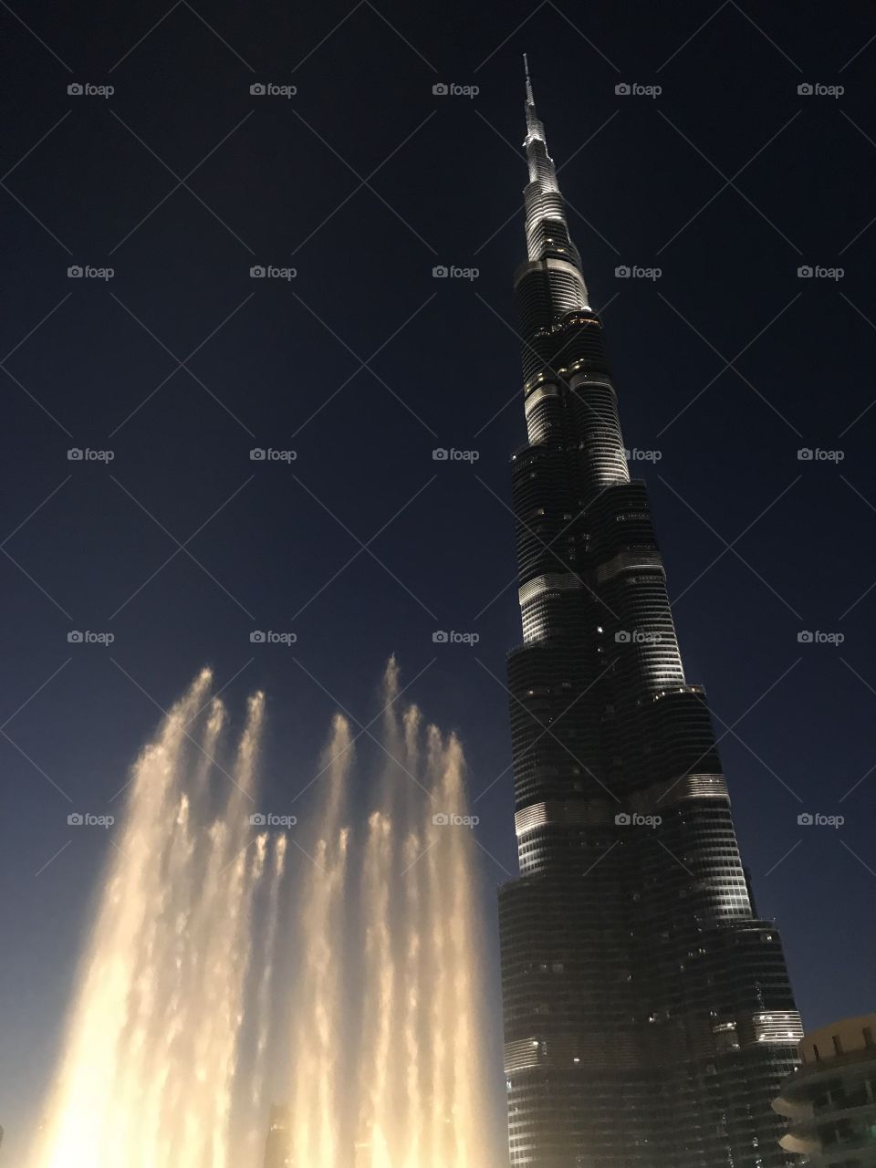 Burj Khalifa and fountains - Dubai
