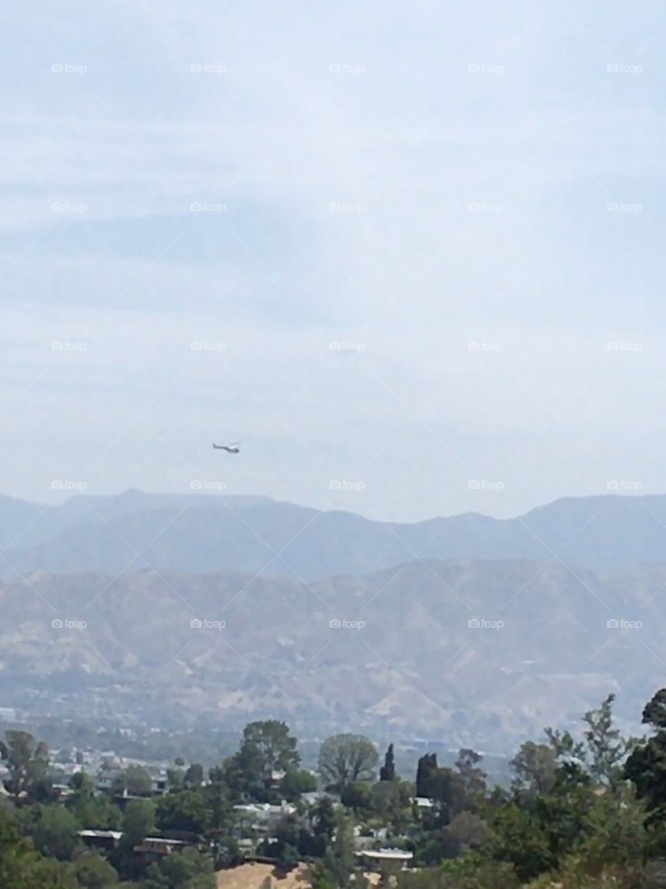 Hazy landscape in Los Angeles