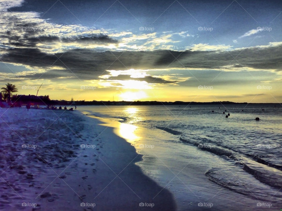 bahamas sand beach sea clouds sky sunset by angeljack