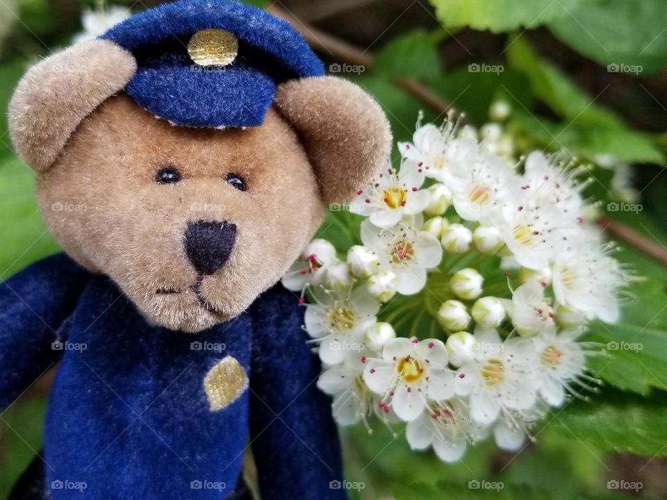 Police Bears Love Flowers, too