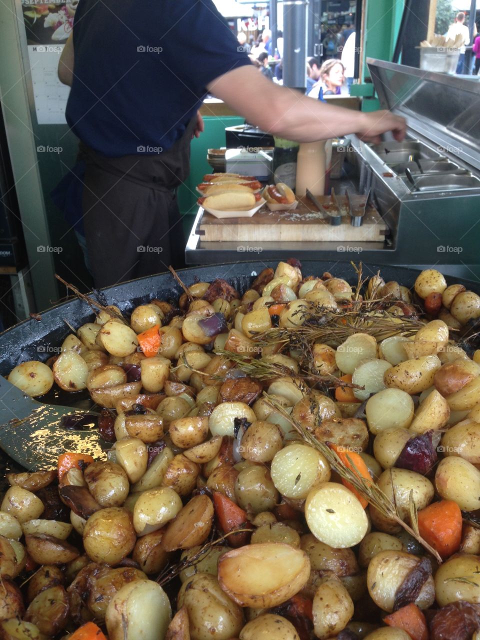Copenhagen Food Market, detail, take away, potatoes