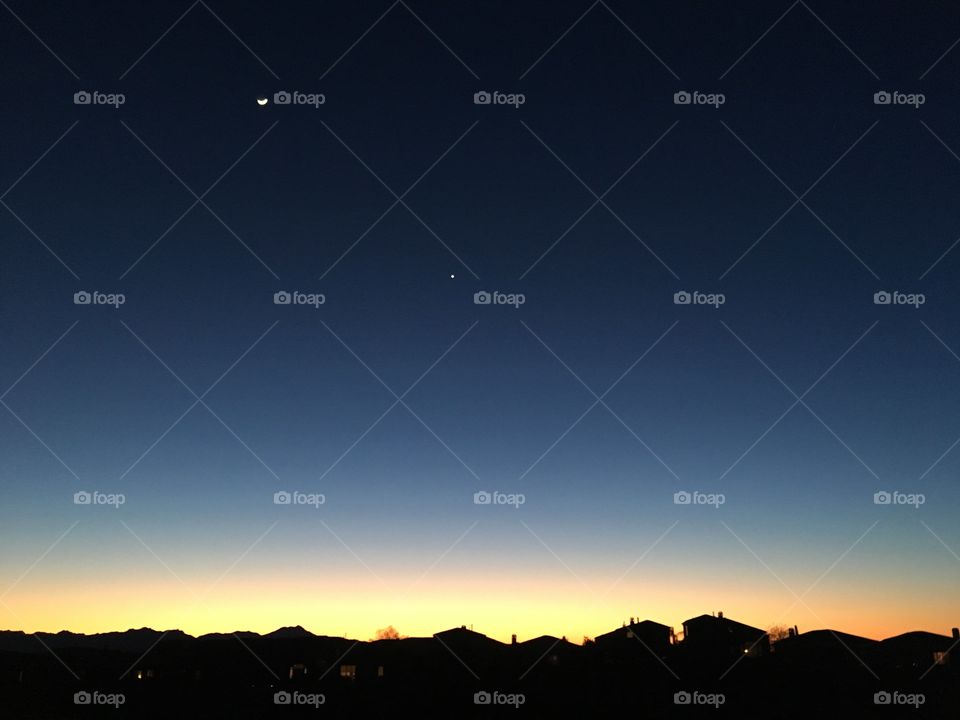 Sunset over the desert mountains, Tucson, Arizona