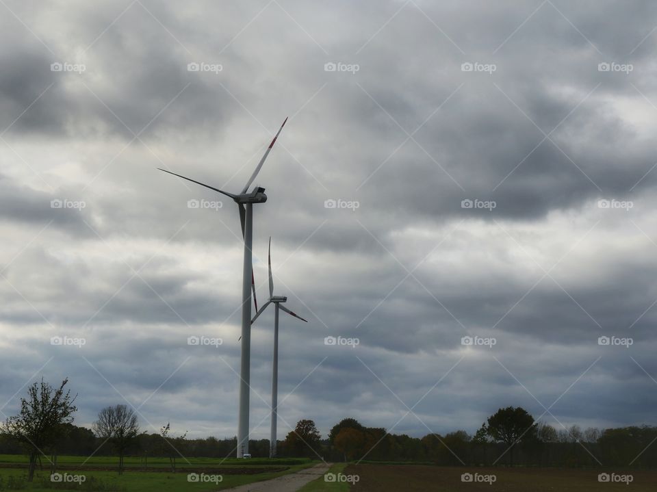 Wind turbines and stormy weather