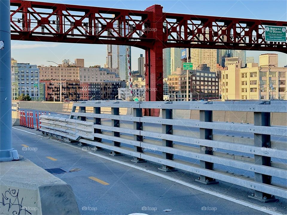 This is the streamlined industrial design of the “Pulaski Bridge” at “Newtown Creek” that connects “Greenpoint”, Brooklyn to LIC, Queens in the direction we are currently heading. 2024. Hypnotic Productions