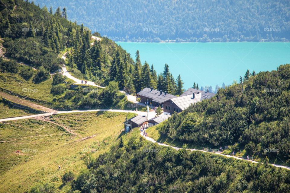 Houses on mountain