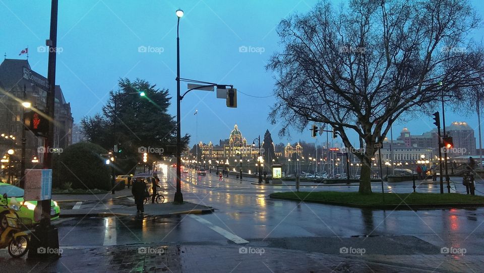 Rainy Downtown Victoria