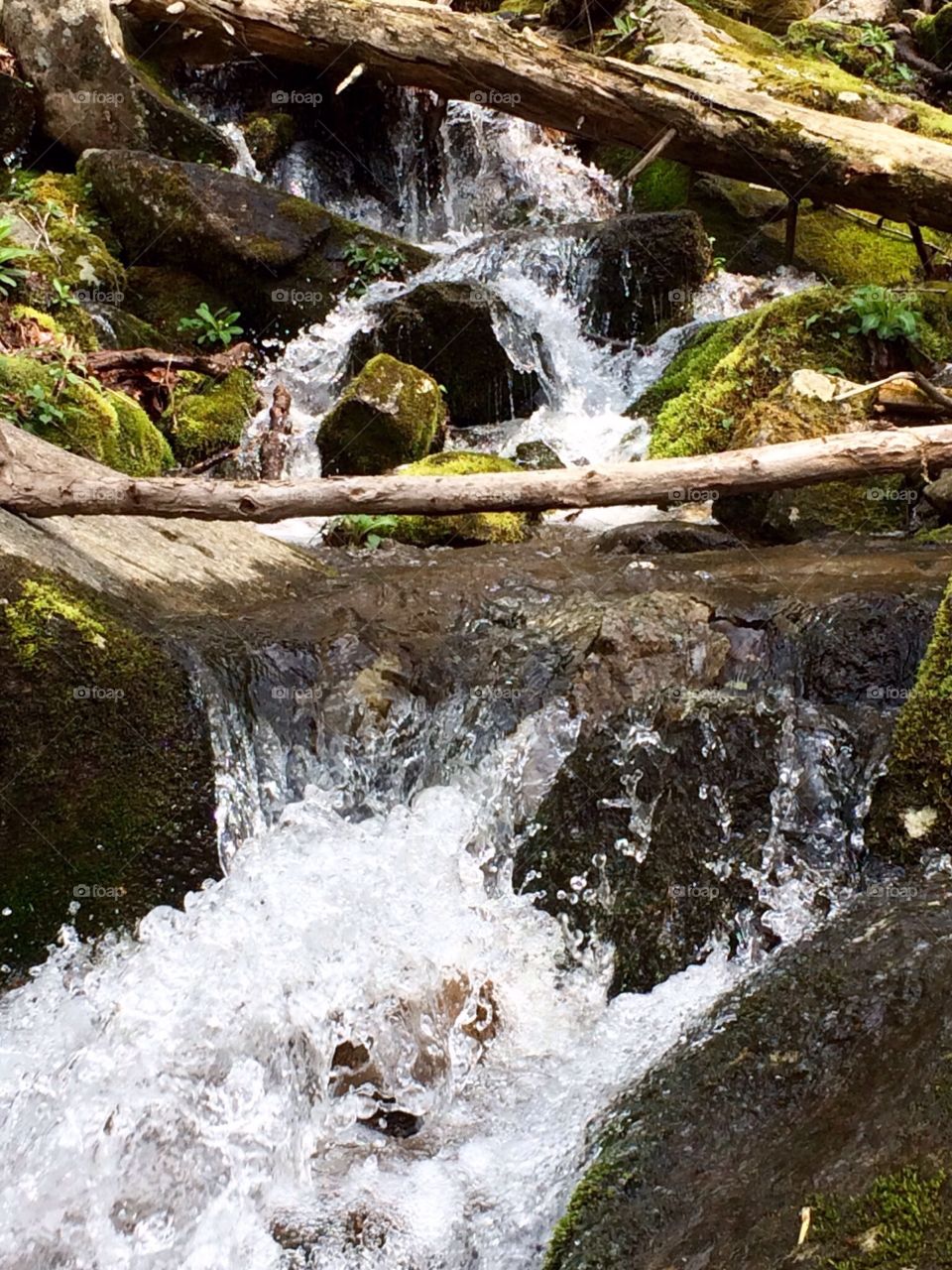 Beautiful waterfall up close 