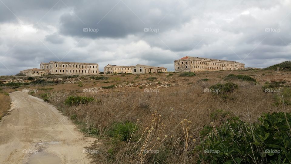 The fortress on la Mola. Fortress of Isabel II in Menorca , here you can see the soldiers residence