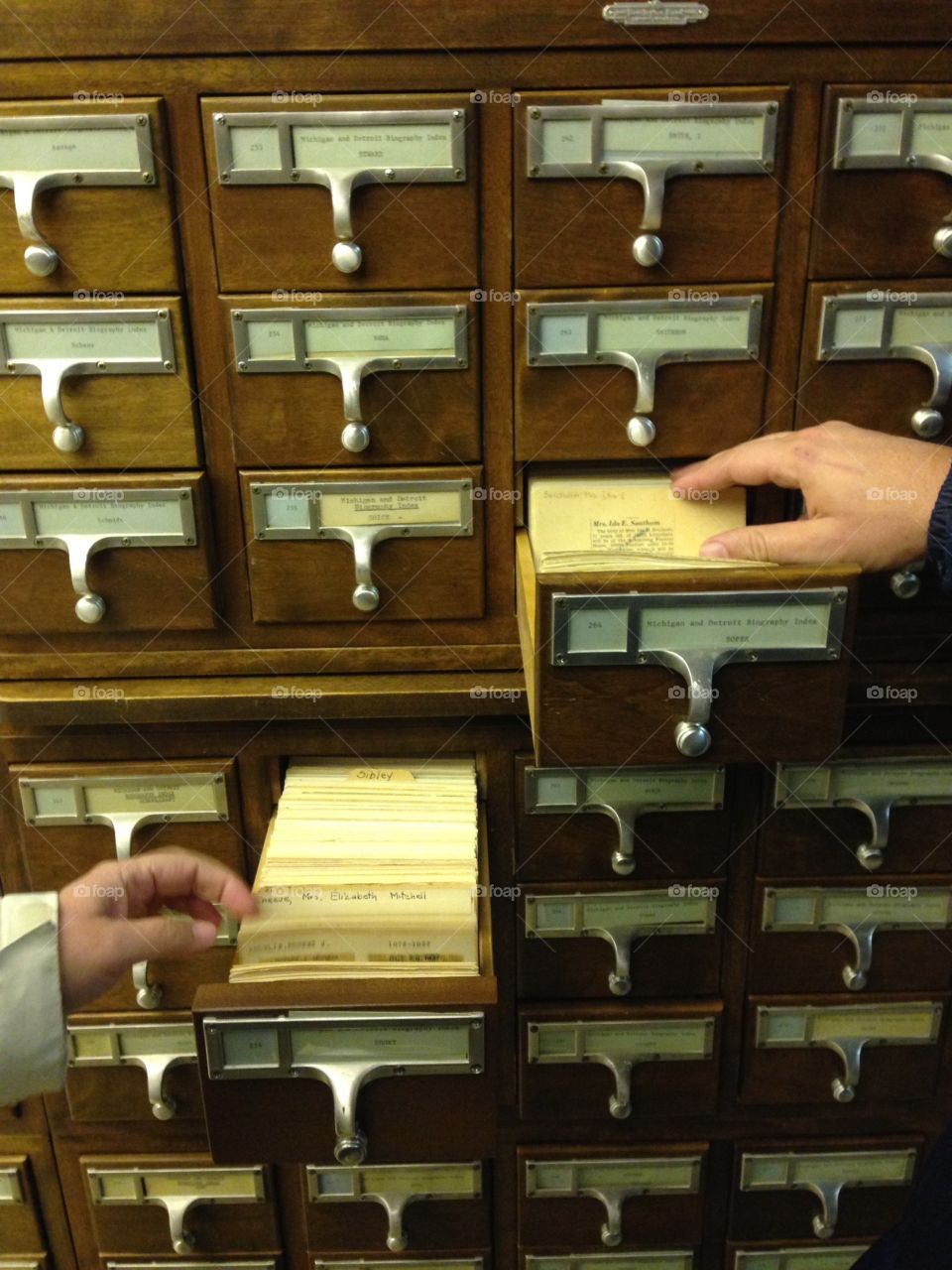 old school searching. card catalog at the Detroit Public Library