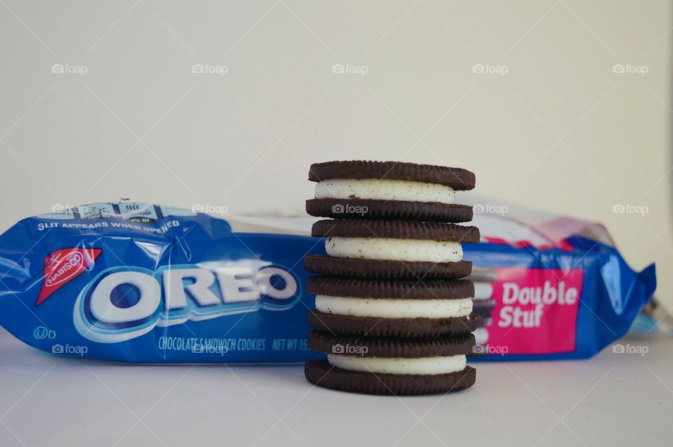 Double stuff Oreo cookies in front of the package