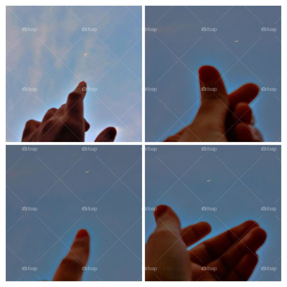 Those are some awesome pictures of hands raised in the air. 
It looks like a celebration or a moment of excitement.