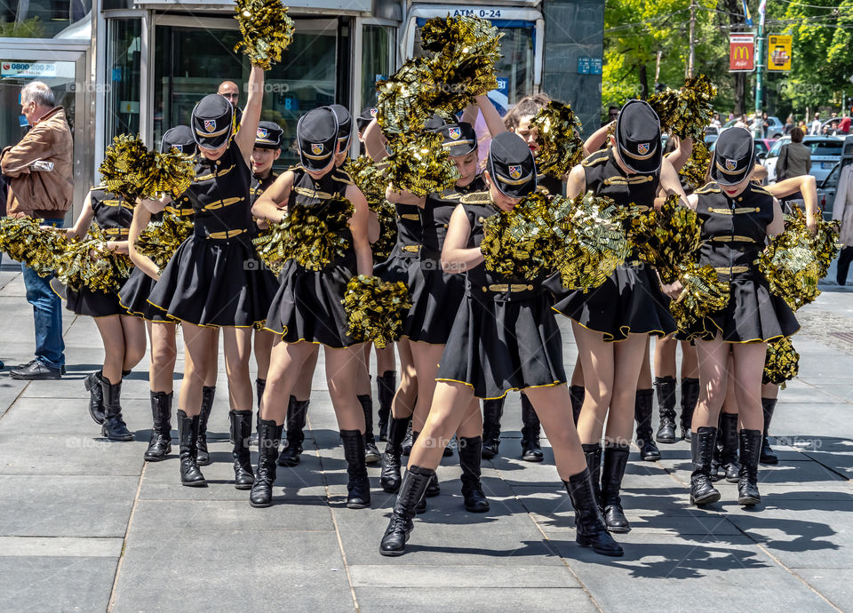 Majorettes on the street