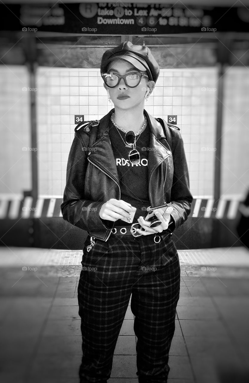 Girl at the subway station 