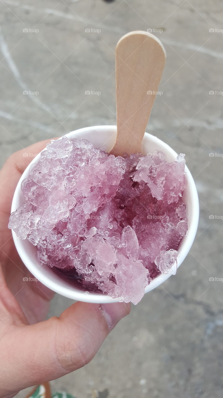 Close-up of snow cone