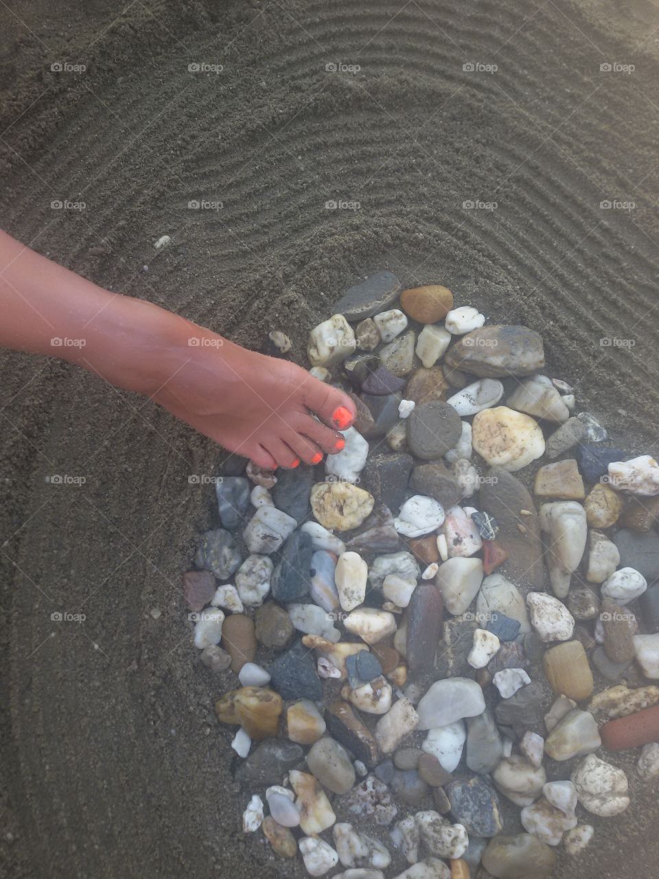 Tree made of rocks and foot