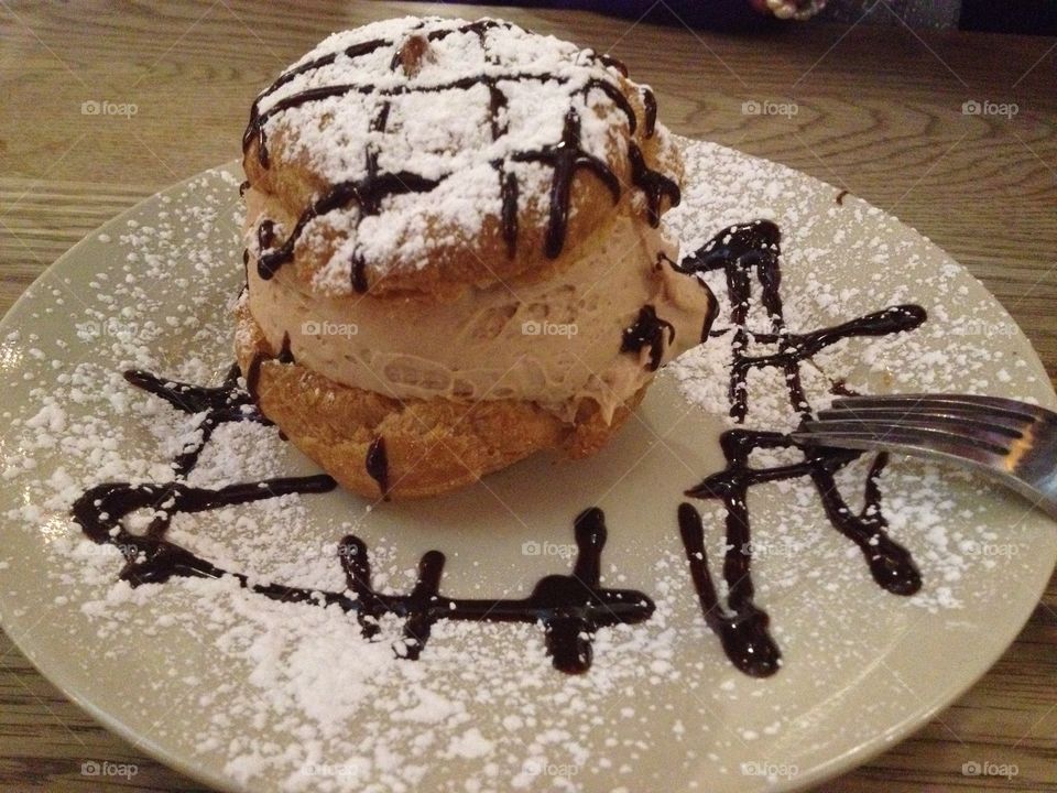Chocolate Bavarian Cream Puff