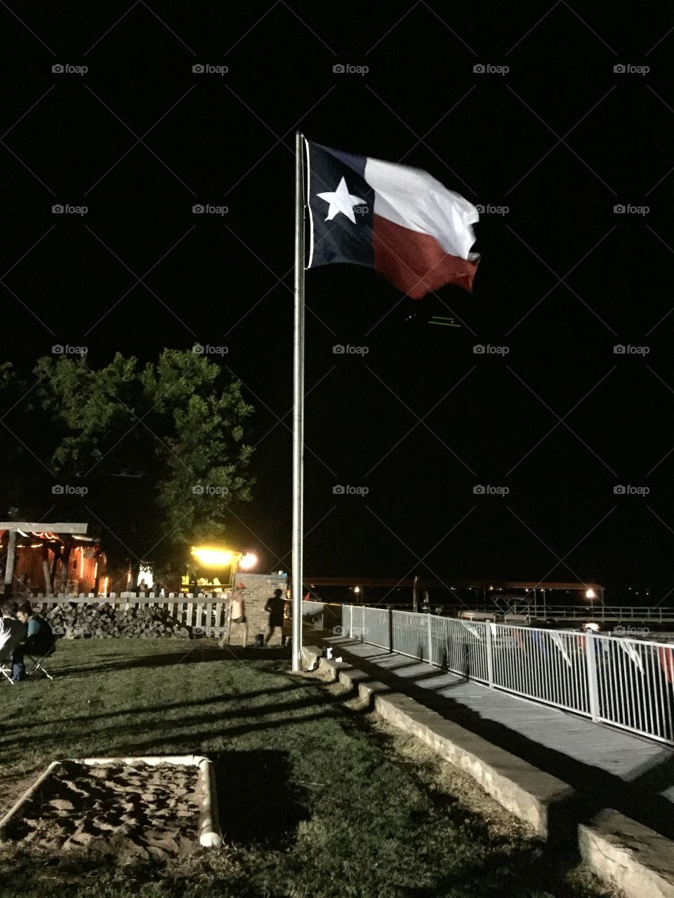 Texas flag at night