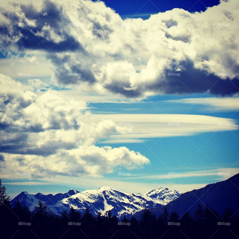 Clouds over the mountains