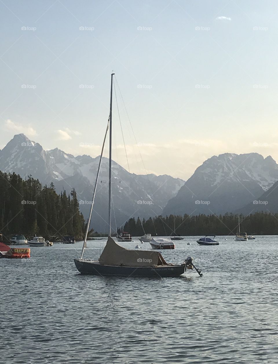 Boats on a lake