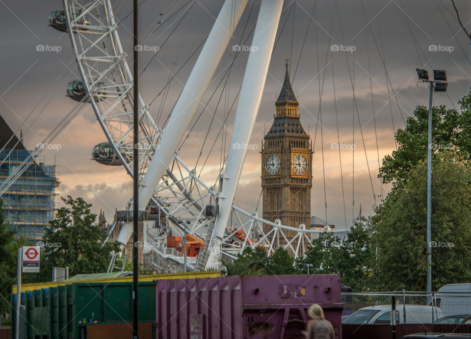 London Eye and Big Ben from afar
