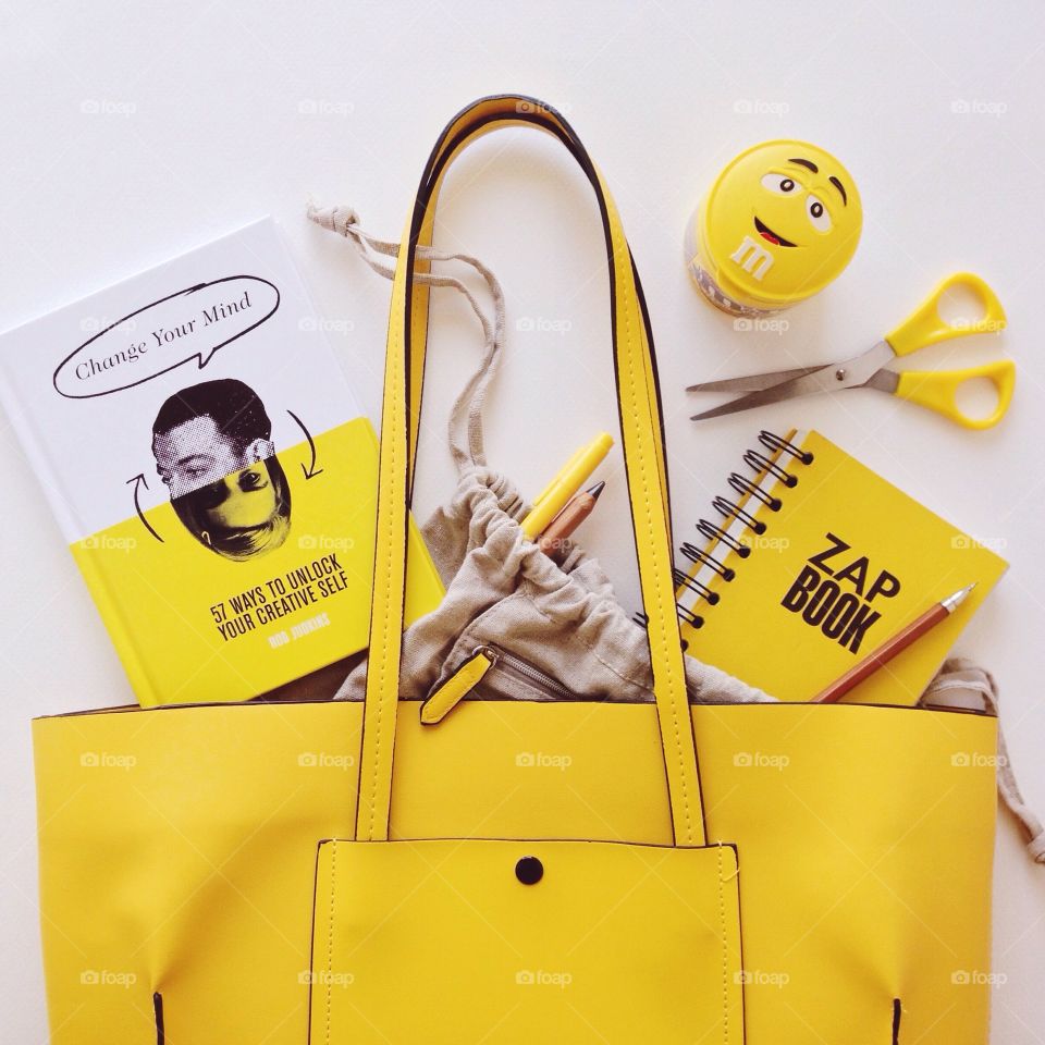 Yellow items . What's in your bag?
In my bag with yellow items