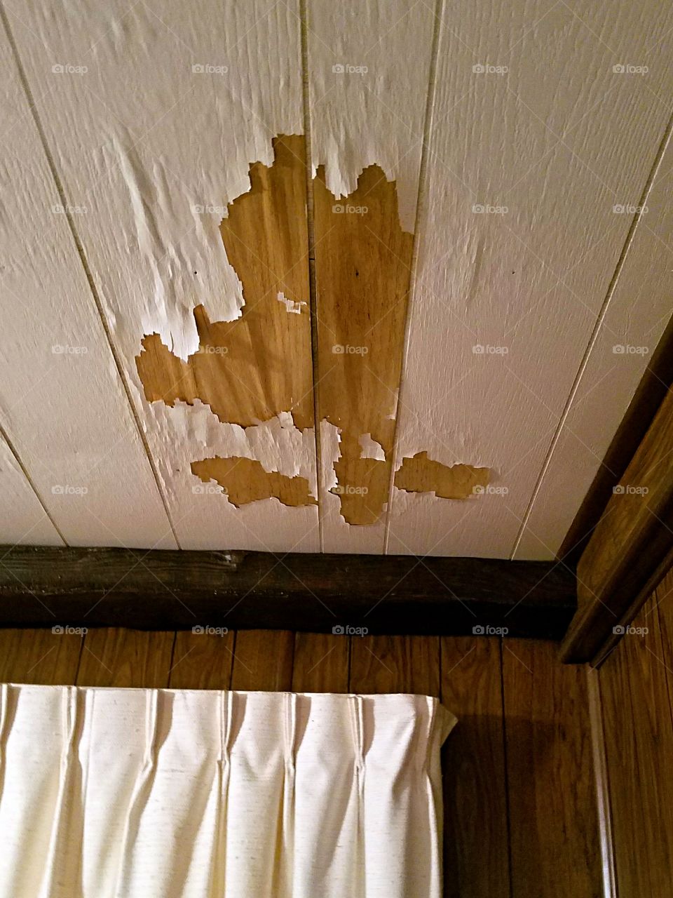 Water damage and peeling paint!