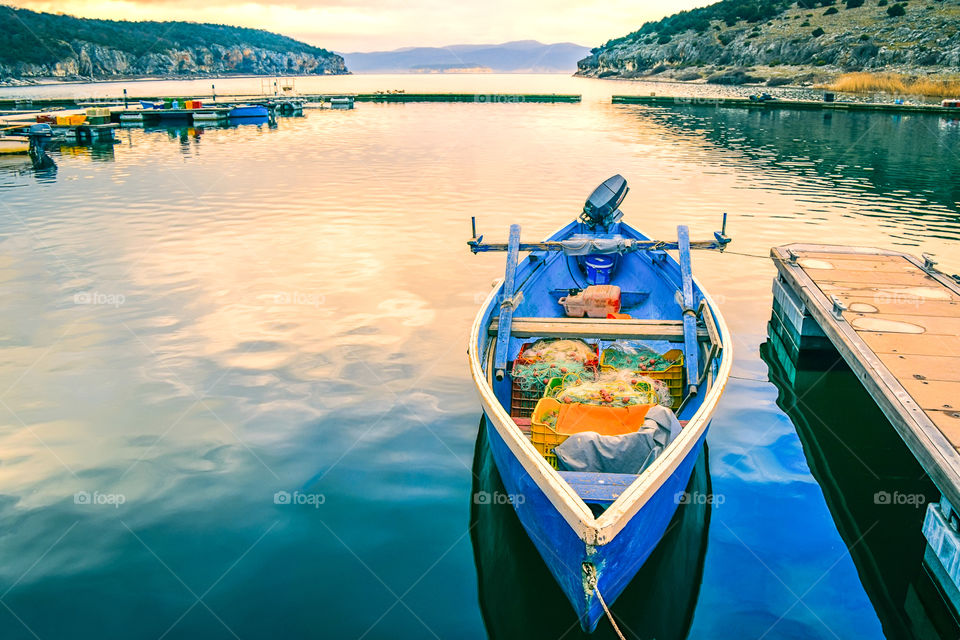 Fishing Boat In The Lake Port
