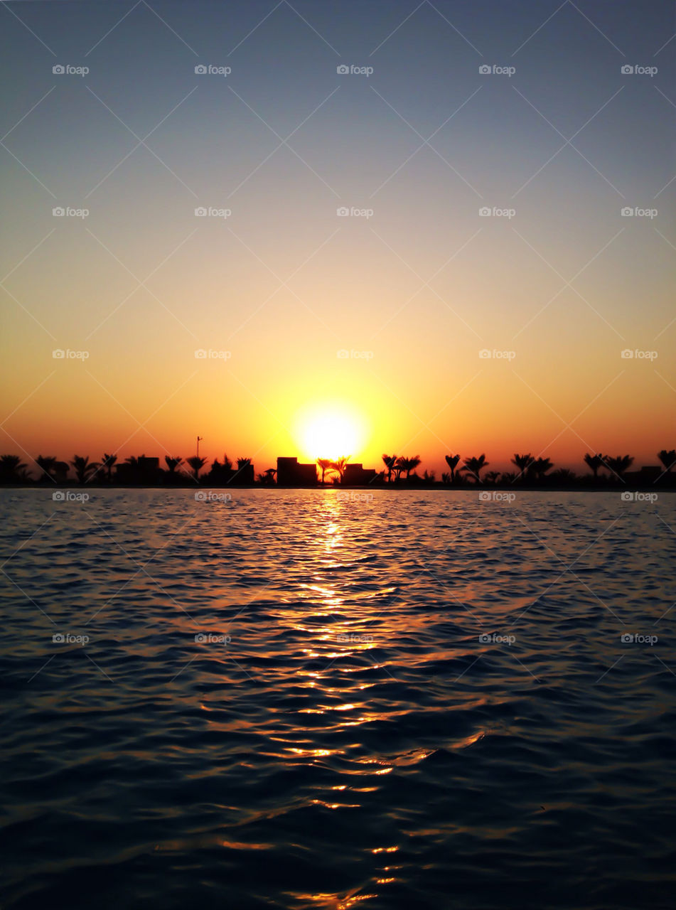 The sunset in Dead Sea