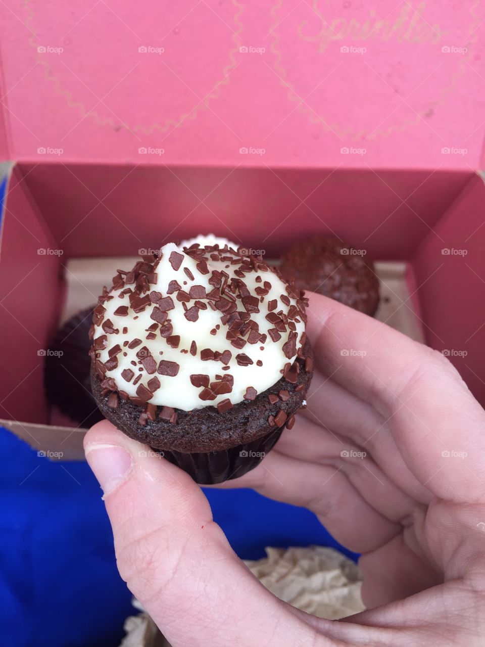 Mini black and white cupcake 