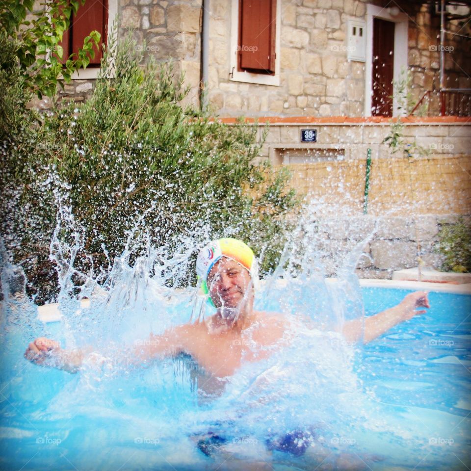 Fun in water. In Postira Kroatia 