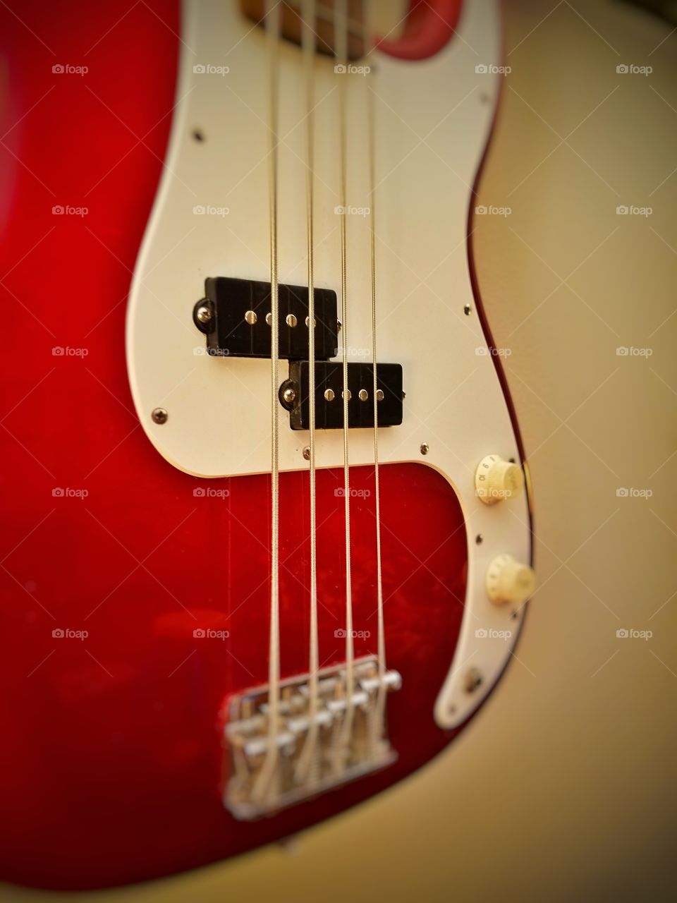 Red Bass Guitar