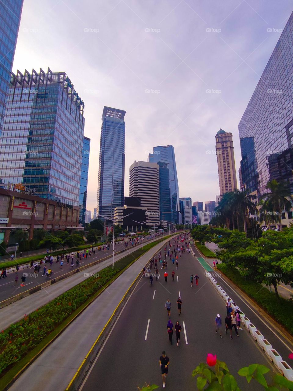 Appearance of office buildings in the Sudirman area of ​​Jakarta.  This is one of the elite areas in the city of Jakarta.